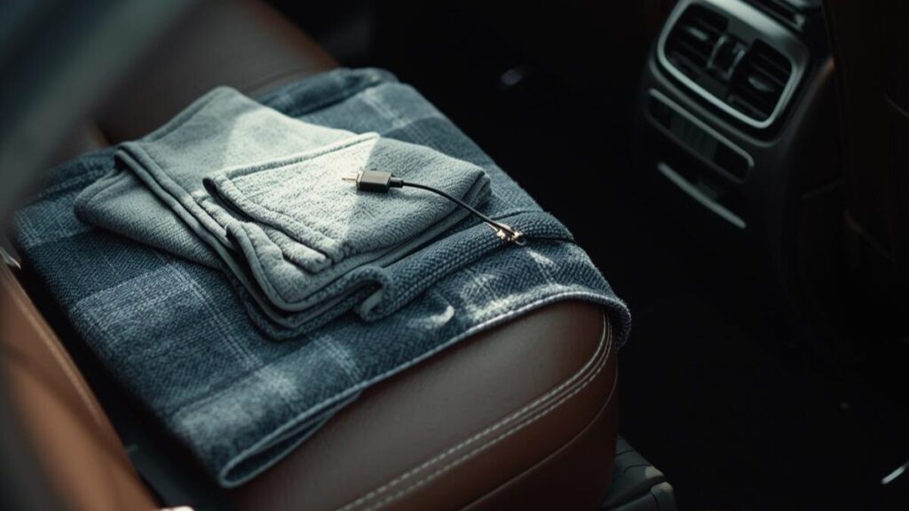 デートで何するかだけでなく車内環境にも配慮し、清潔なブランケットなどの気遣いグッズが準備された車内の様子。