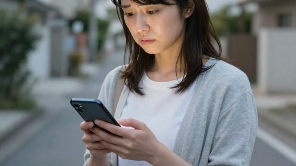 一方的な指定に戸惑う心理を表現し、マッチングアプリで会う場所を女性が決める理由を尊重して相談しながら決める大切さを伝える画像。