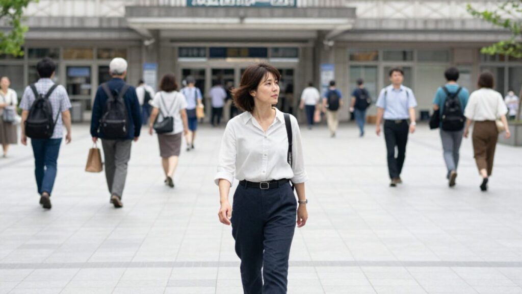 知り合いへの遭遇を防ぐため、マッチングアプリで会う場所を女性が決める理由の一つである匿名性の高い主要駅周辺を選ぶ女性。