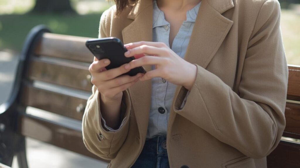 LINE交換を断った後も、マッチングアプリ内のメッセージ機能で誠実にやり取りを続ける女性。マッチングアプリで付き合う前のLINEの頻度を守る。