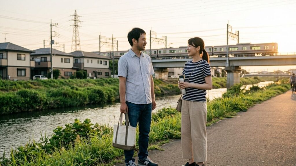 焦らず時間をかけて関係を築く男女の風景。マッチングアプリはまともな人はやらないと諦めず、継続することが出会いに繋がります。